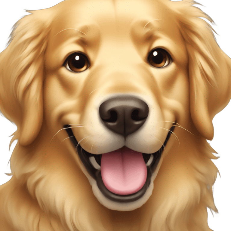 Golden retriever smiling  emoji