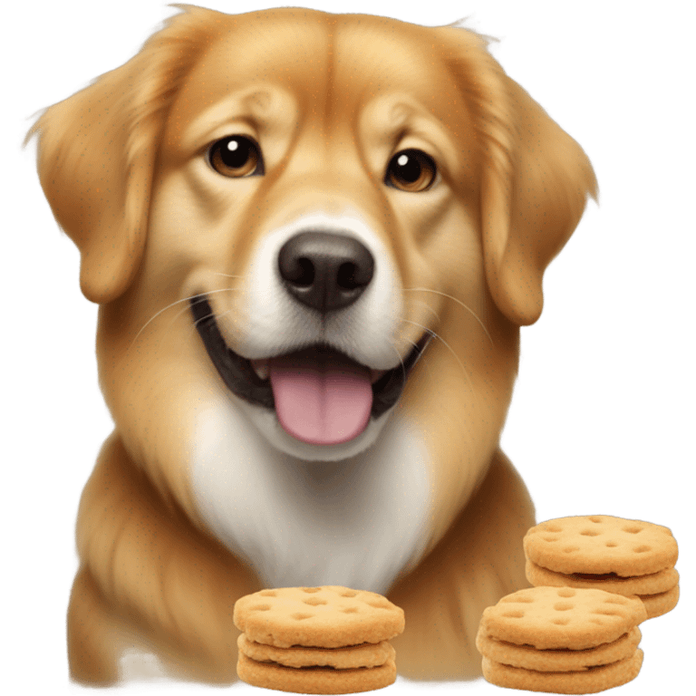 Dog that looks like Donald Trump saying the cat are eating the dogs biscuits emoji