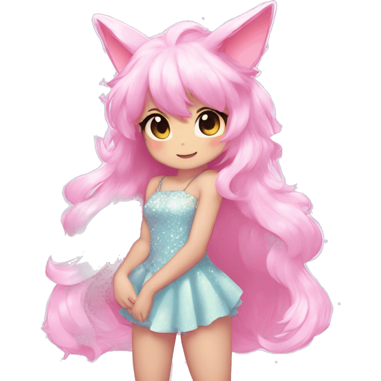 Anthro Shiny Pastel Glitter Sparkle Stars Pink Gradient Anime Chibi Fakémon Fur Sona emoji