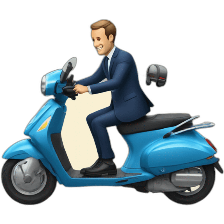 Macron sur un scooter Macron sur un scooter en train de cabrer je suis en train de créer des emoji emoji