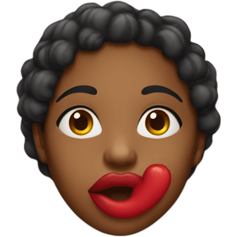 Black woman with a kissing mouth emoji