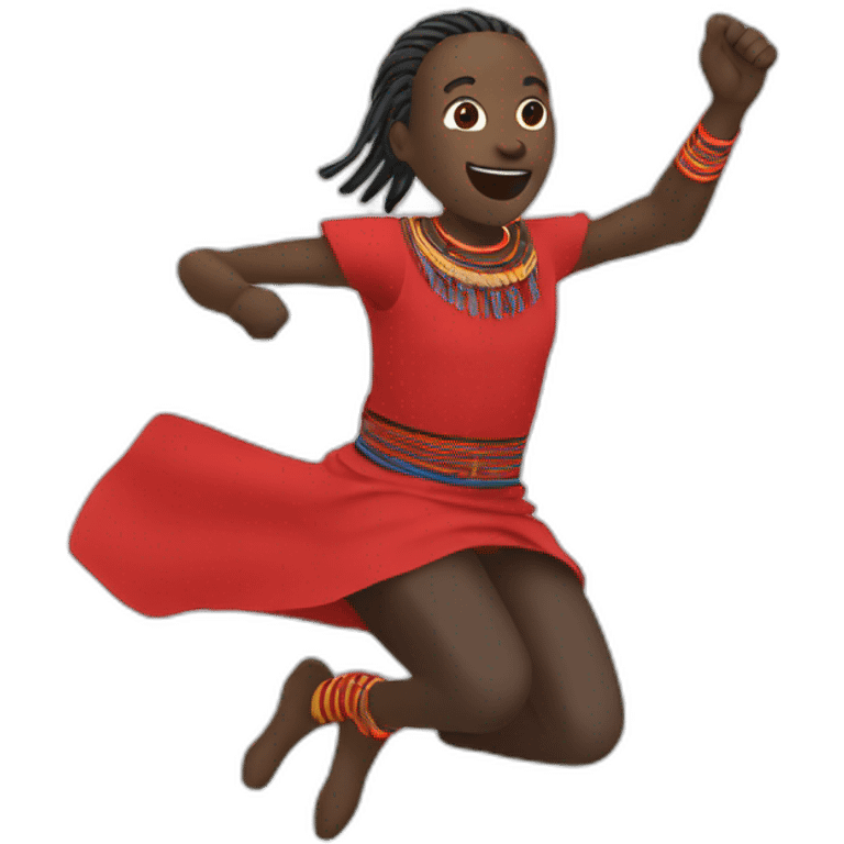 A kenyan maasai jumping emoji