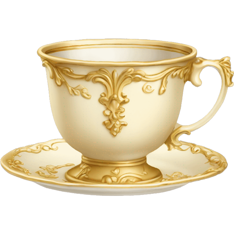 Light gold vintage rococo coffee cup  emoji