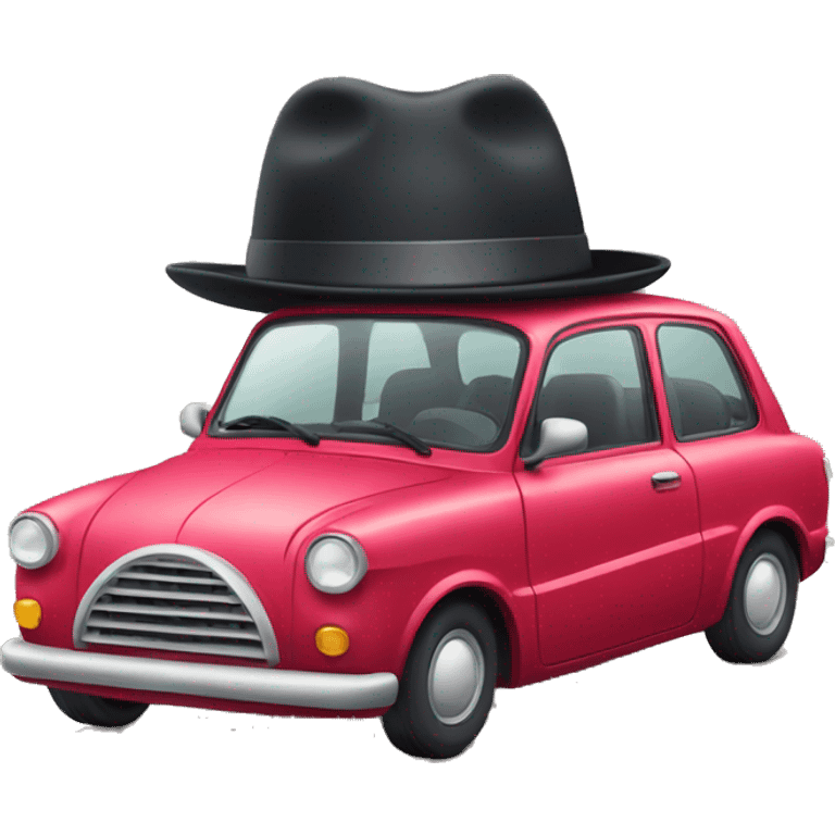 car with  hat emoji