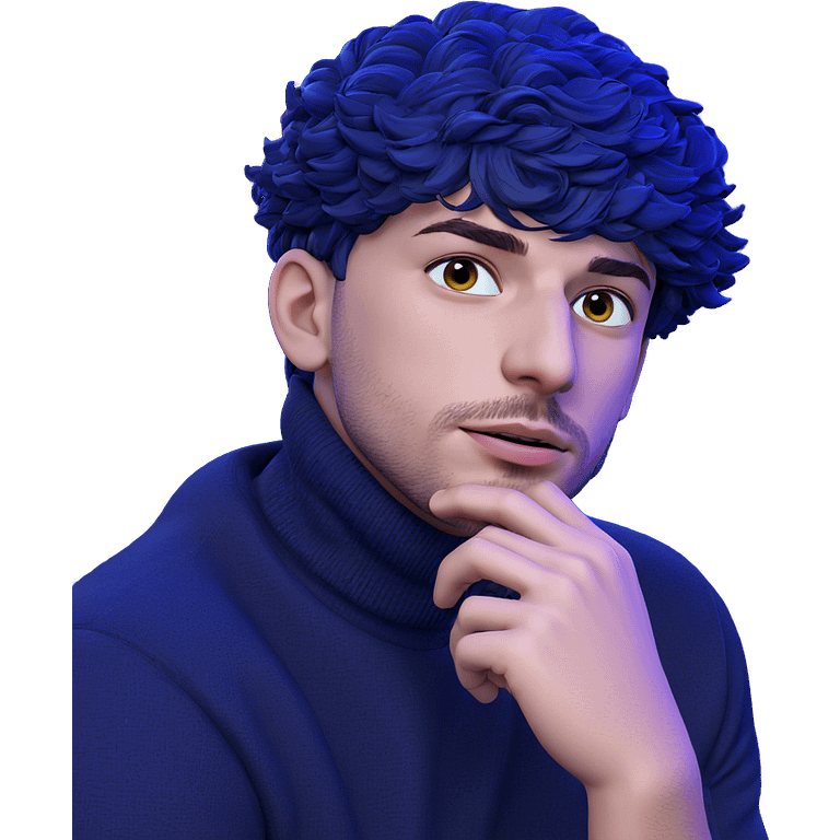 thoughtful young man portrait emoji