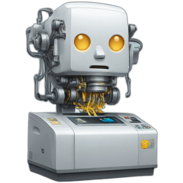 machine with brain emoji