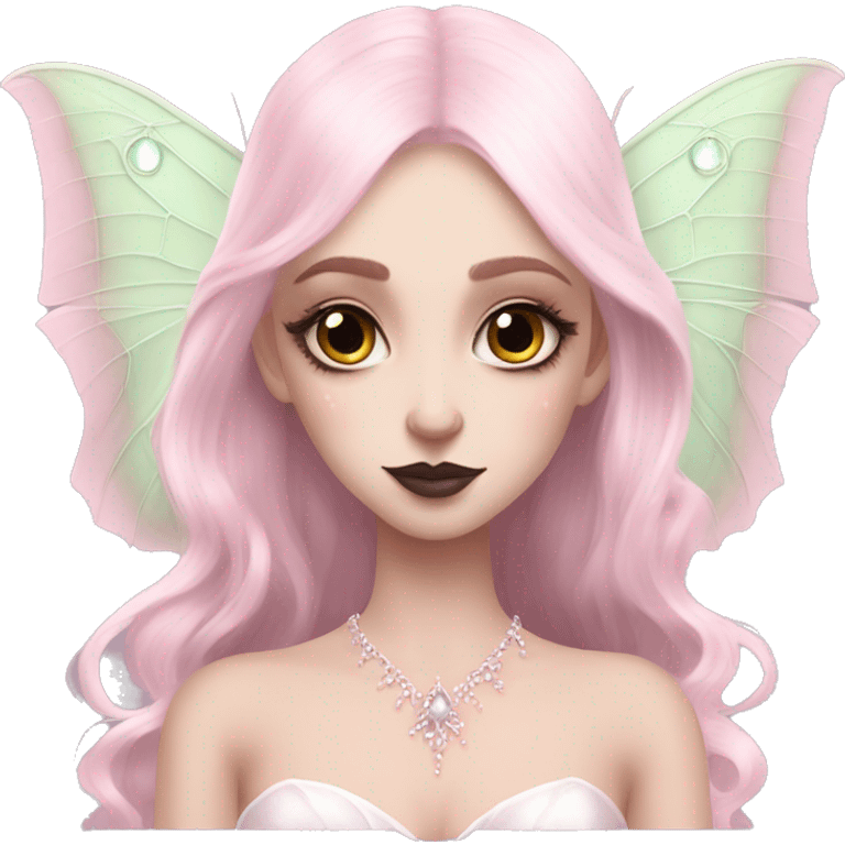 magical pale pink pretty luna moth goth princess fairy bride emoji