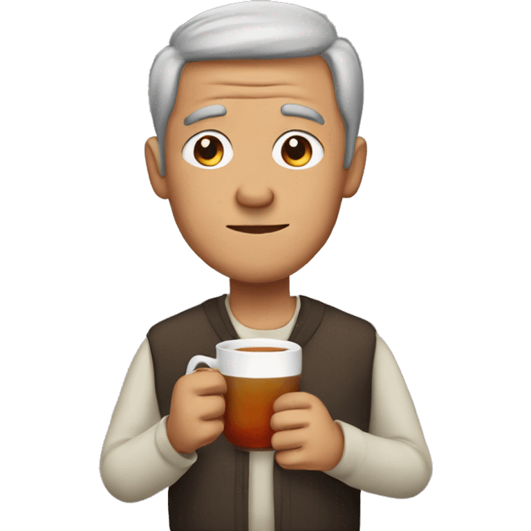 man with  drinking tea emoji