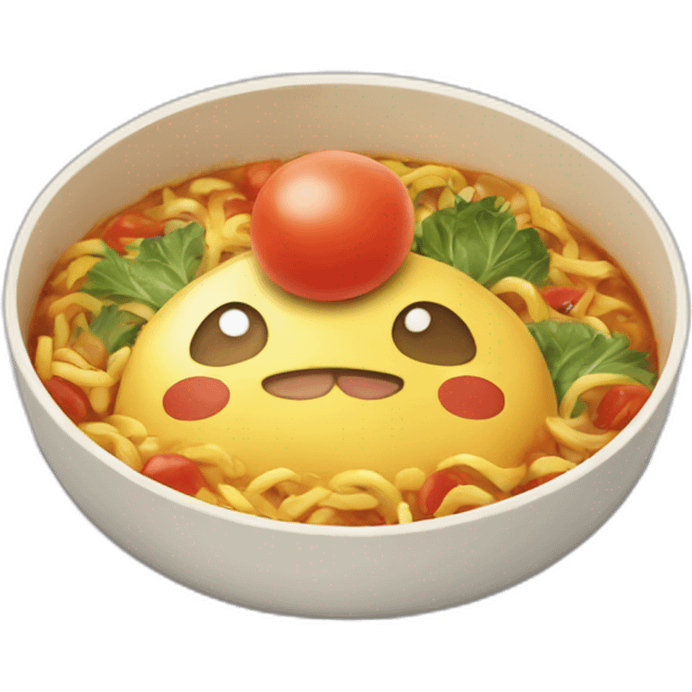 Dish made of pokemon emoji