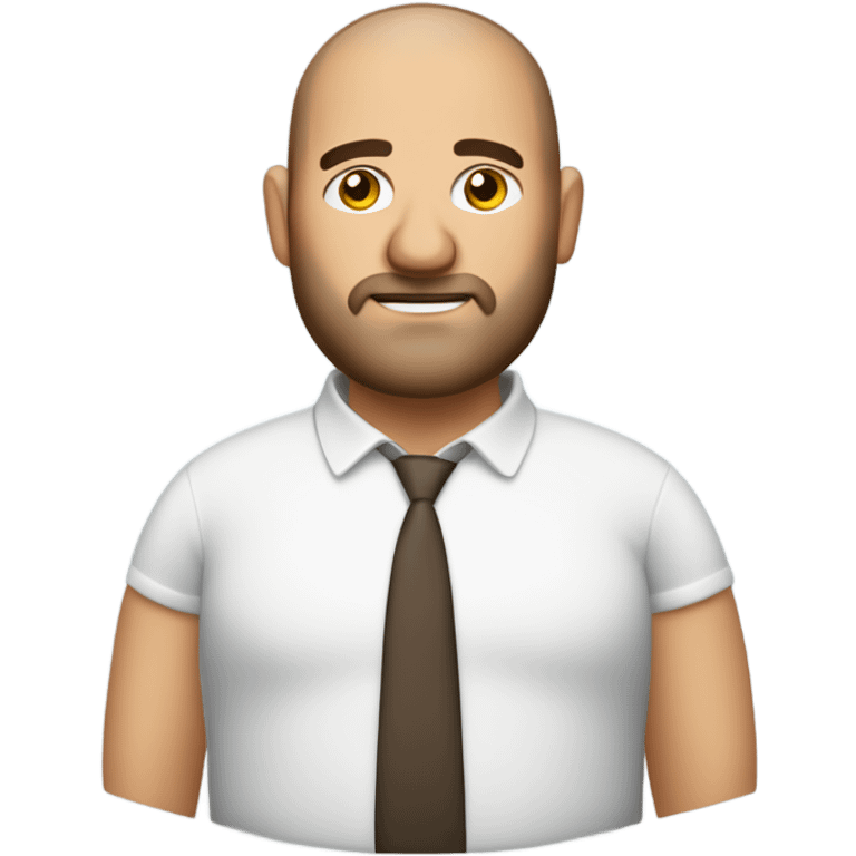 fat italian business man, with brown buzz cut and a stubbled beard. emoji