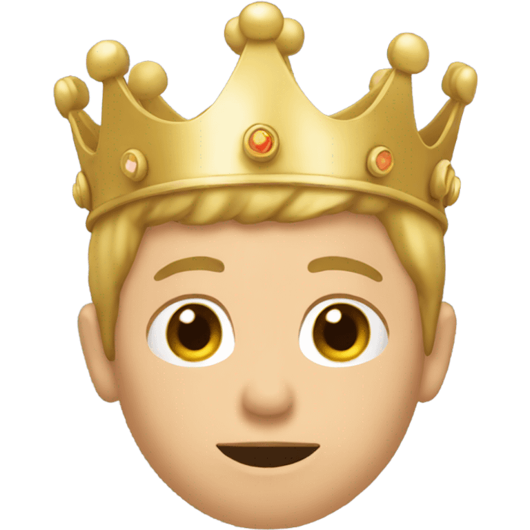 Short man with crown emoji