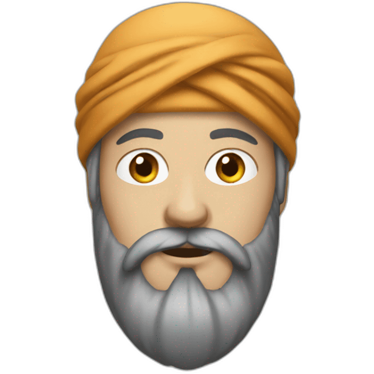 white man wearing turban dark brown beard emoji