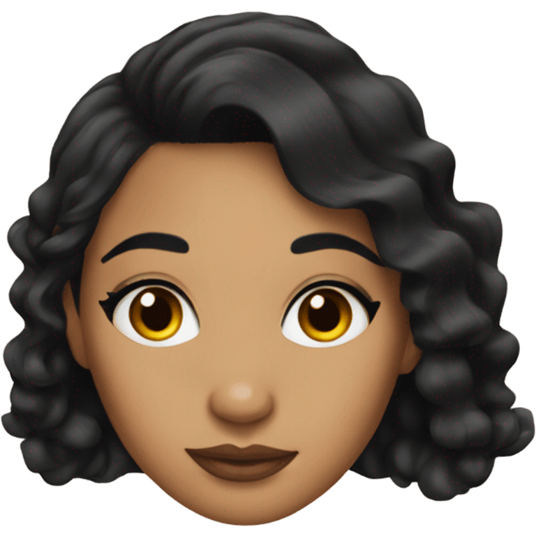 latina girl with makeup and black hair emoji