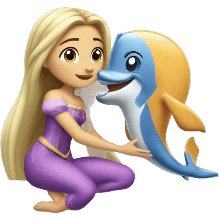  rapunzel with dolphin  emoji