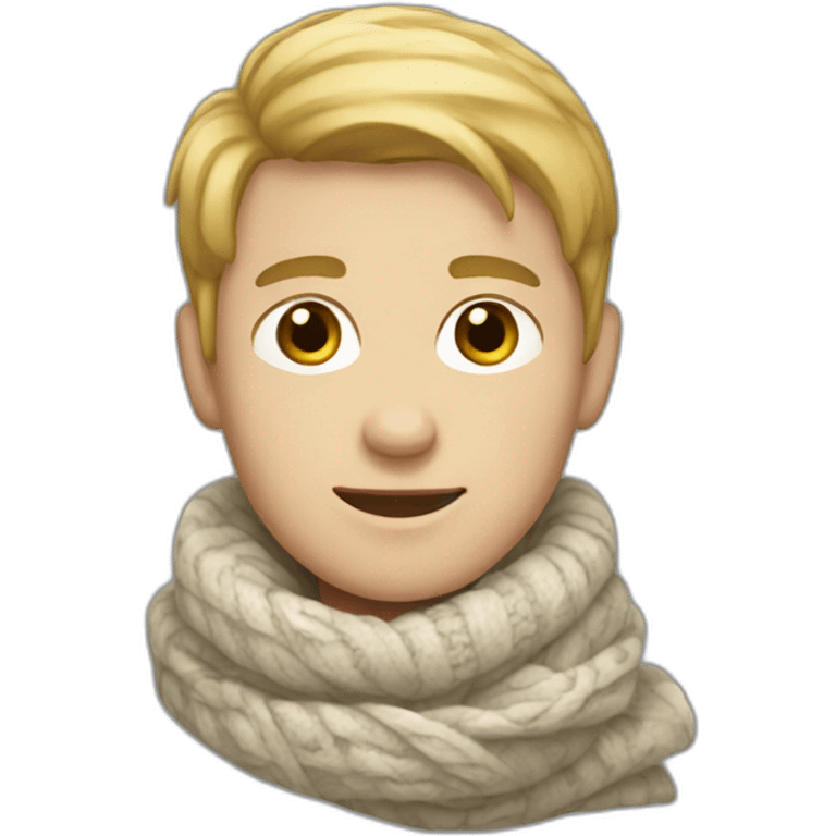 white boy wearing a scarf emoji