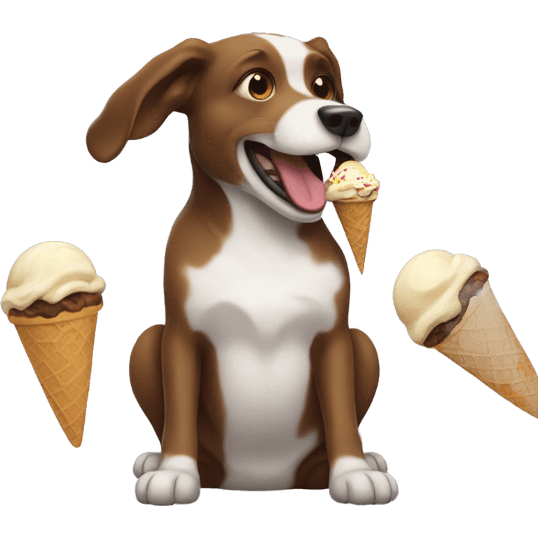  dog eating ice cream emoji