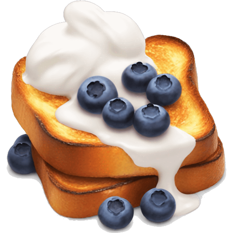 french toast with yogurt and blueberries emoji