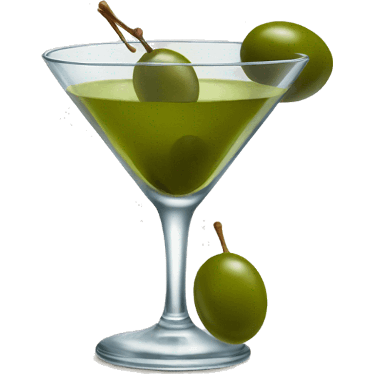 Olive martini with olives on pick emoji