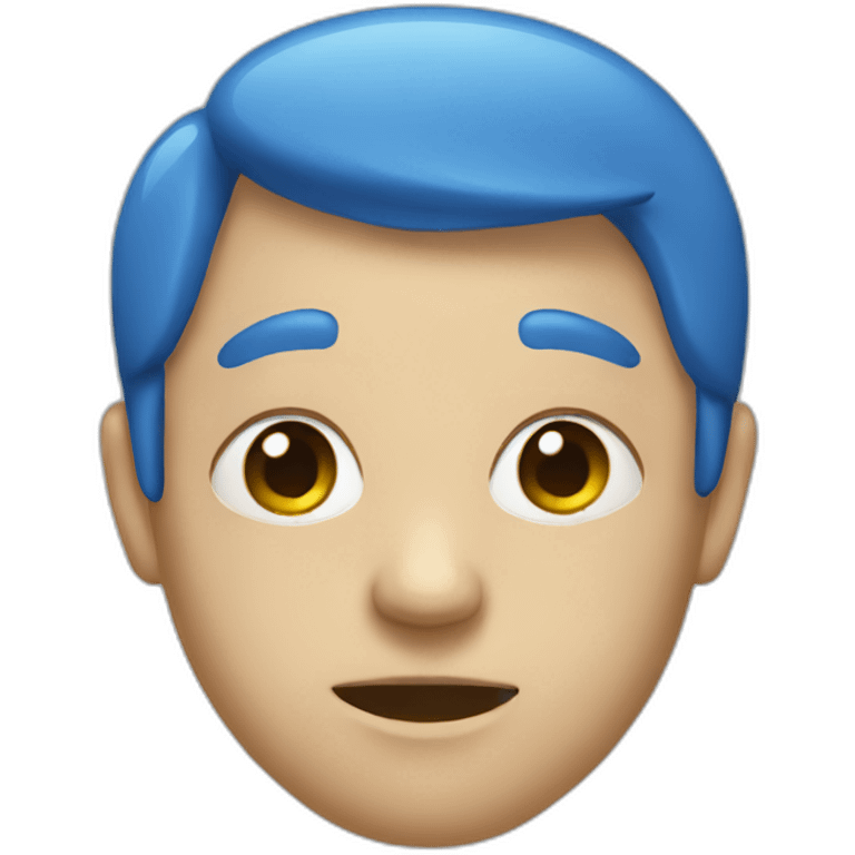 Blue faced emoji