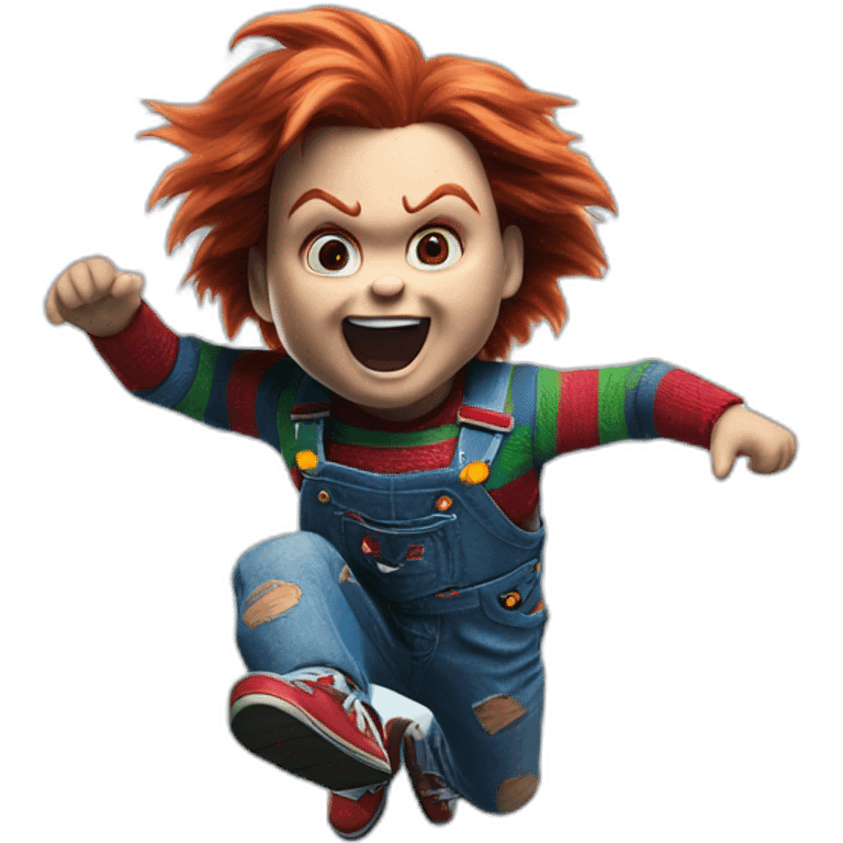 Chucky jumping into a lake emoji