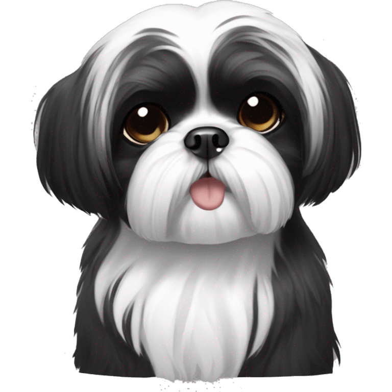 Black and white shihtzu  emoji