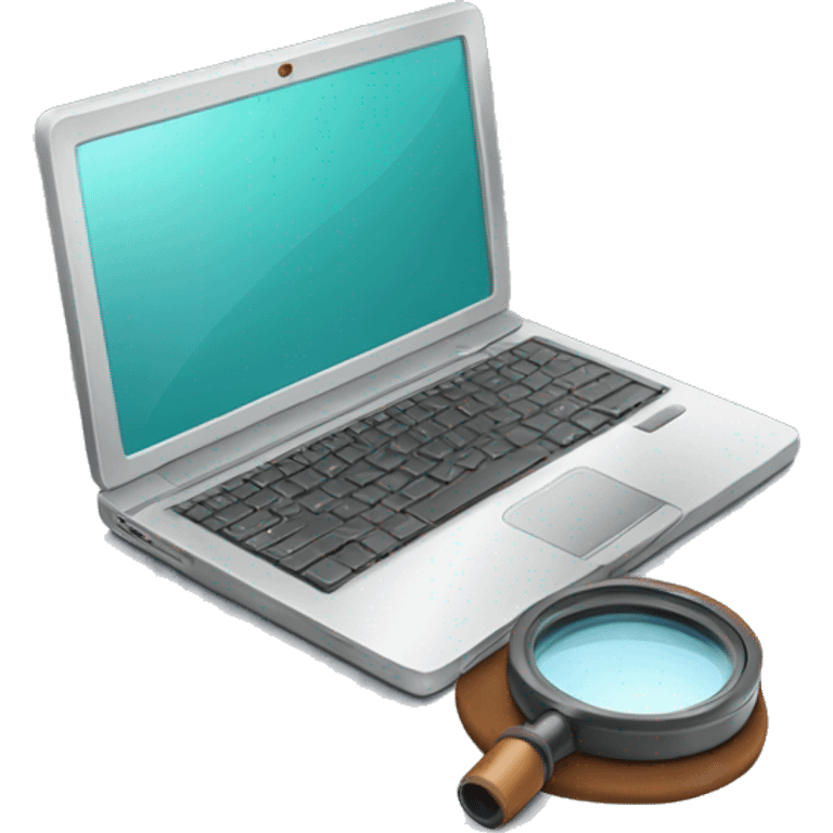 laptop with a magnifying glass emoji