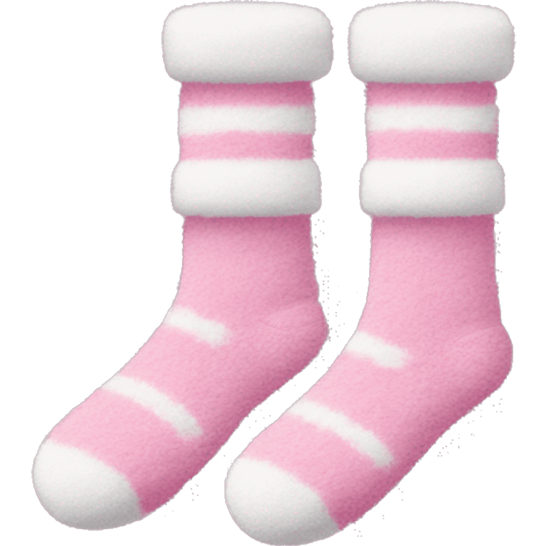 Pink and white fuzzy socks  emoji