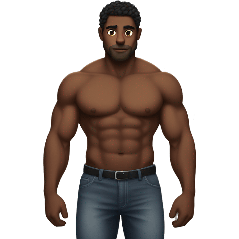 muscular black taurus mixed with a man emoji