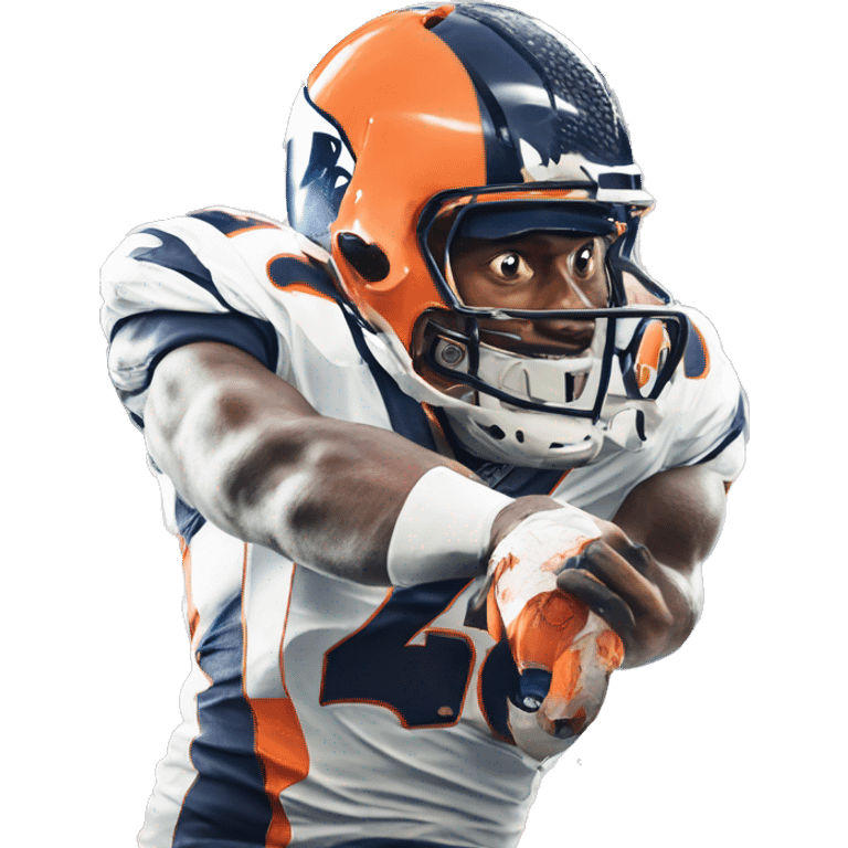 NFL football player, Denver broncos, in the end zone  emoji