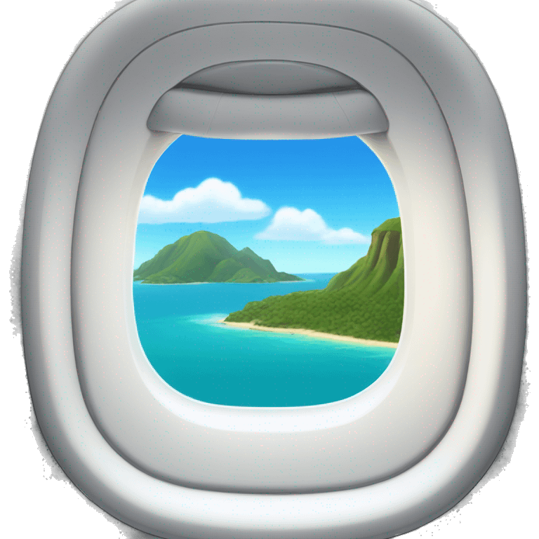 Airplane window with view of island emoji