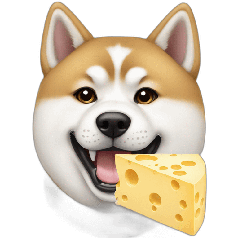 Akita eats cheese emoji