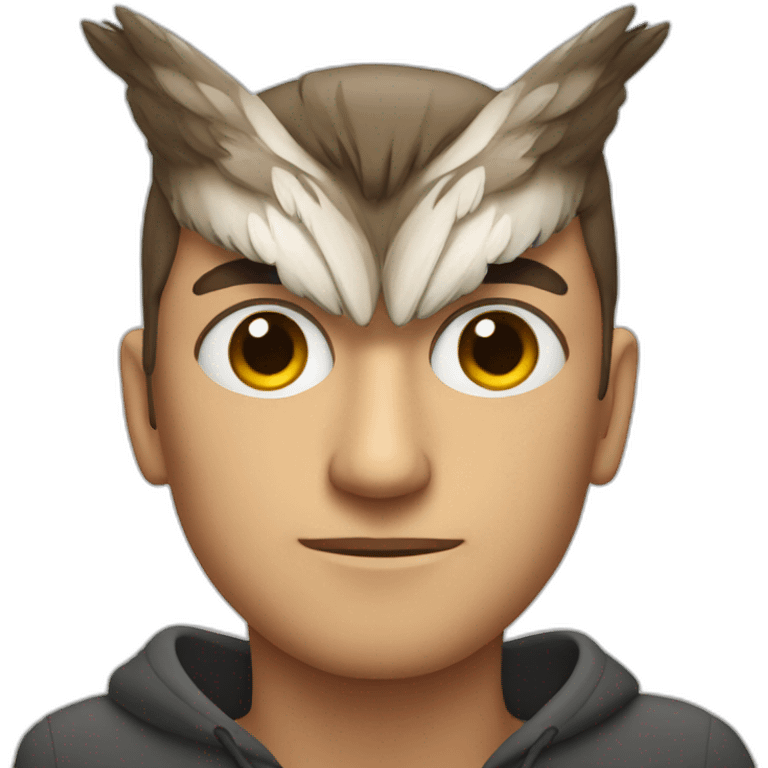 man with owl head emoji