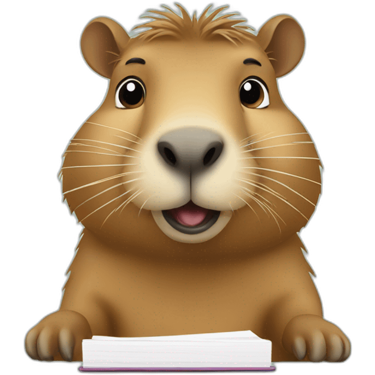 capybara typing at notebook emoji