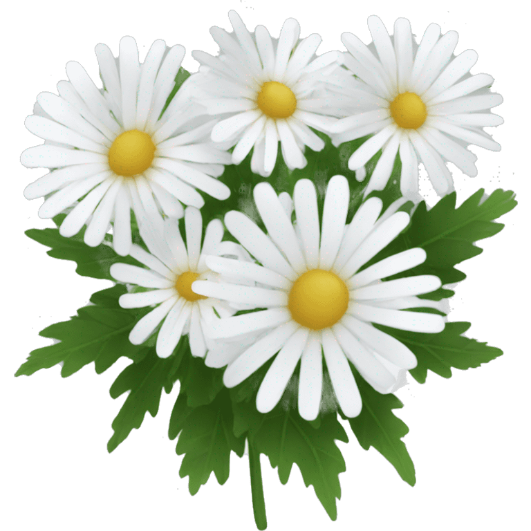 white bouquet of asters emoji