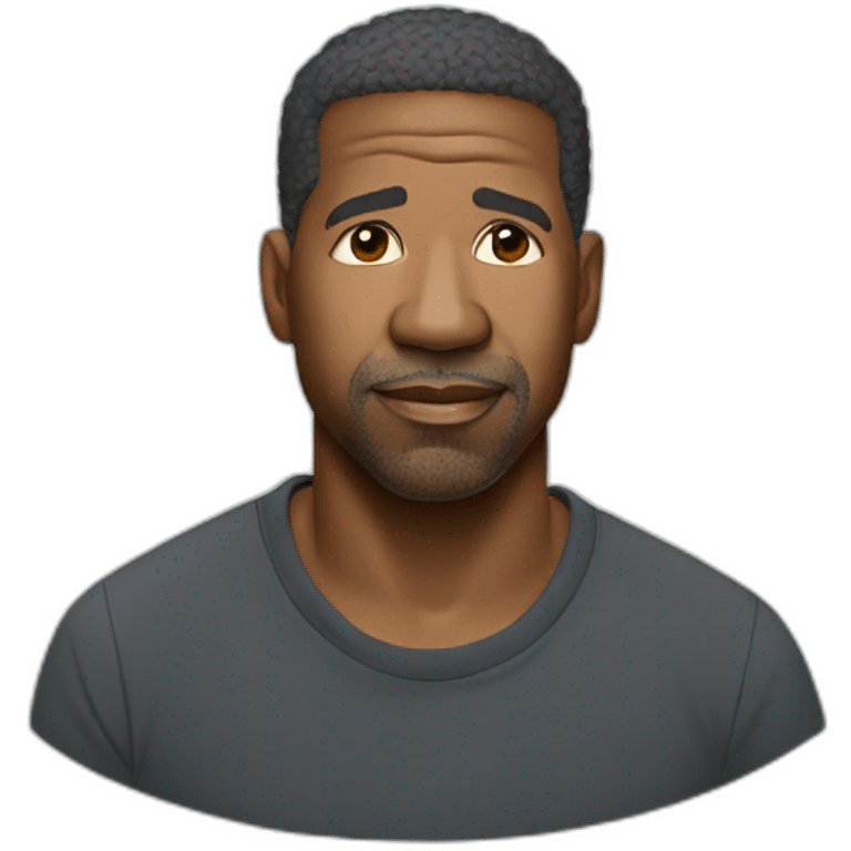 actor Denzel Washington wearing t-shirt emoji