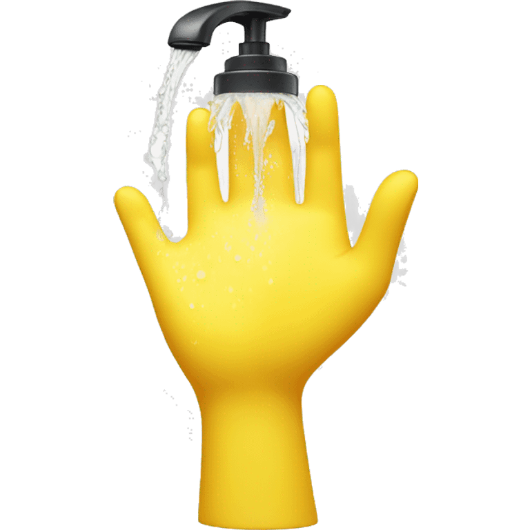 yellow hands washing with soap emoji