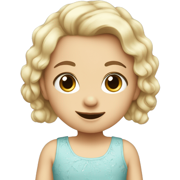 caucasian toddler in cute dress emoji