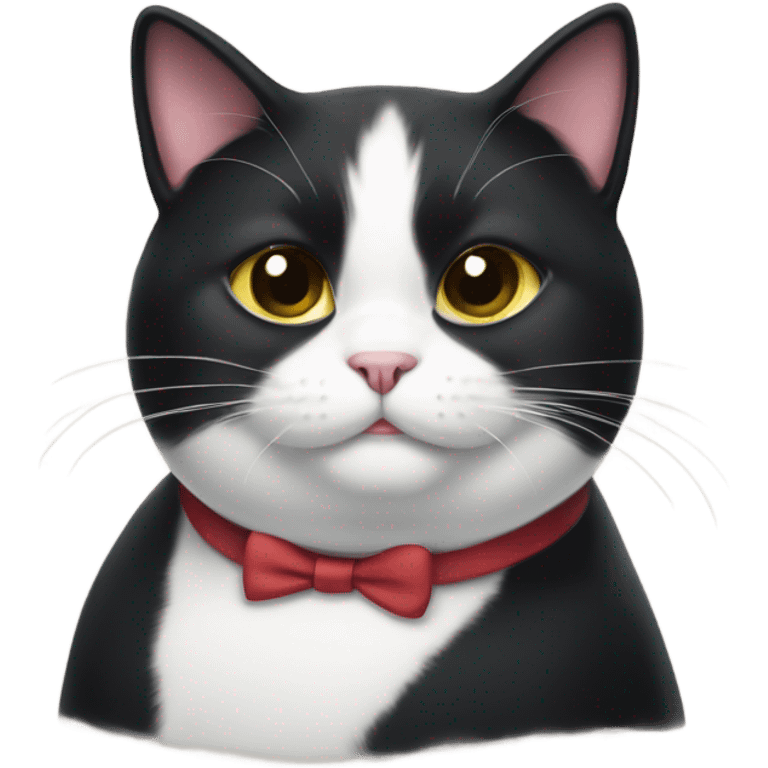 Chubby tuxedo cat  emoji