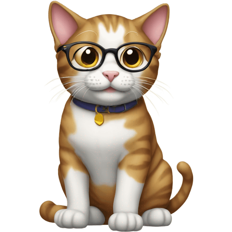 Cat wearing glasses emoji