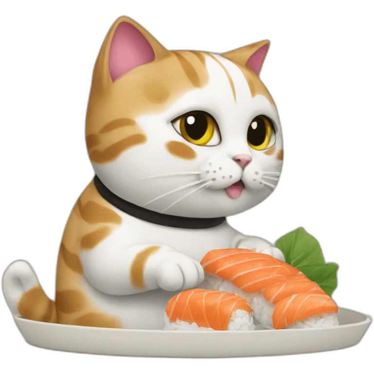 cat eating sushi emoji