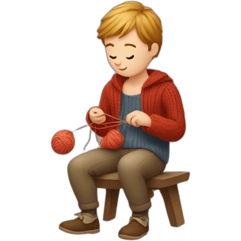 boy knitting emoji