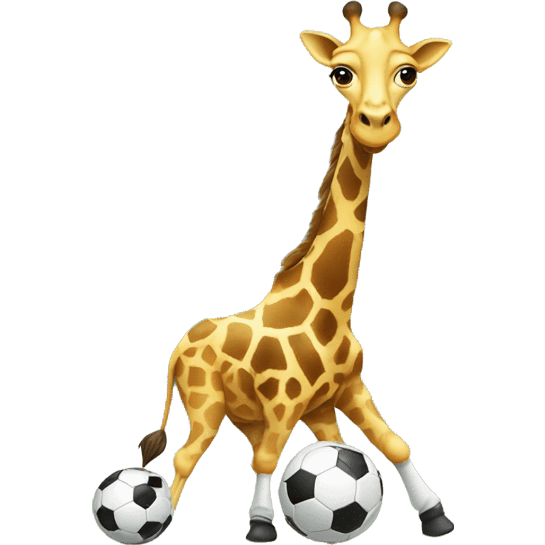 Giraffe playing soccer emoji