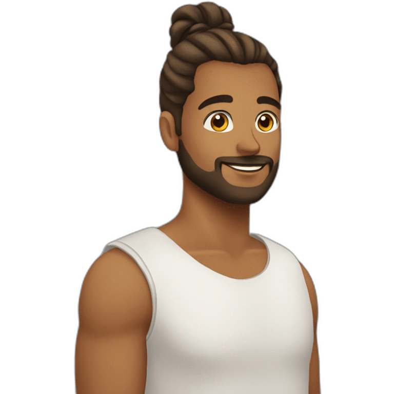 Beard brown man bun emoji