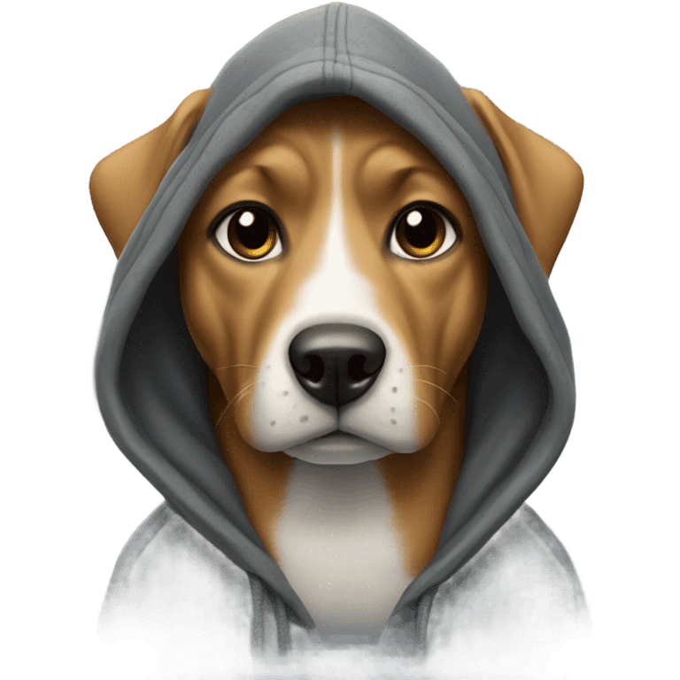 Dog warring a hoodie emoji