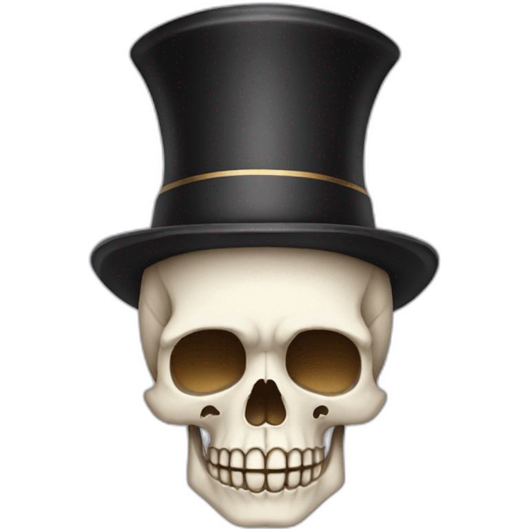 Skull with an afro and a small hat emoji