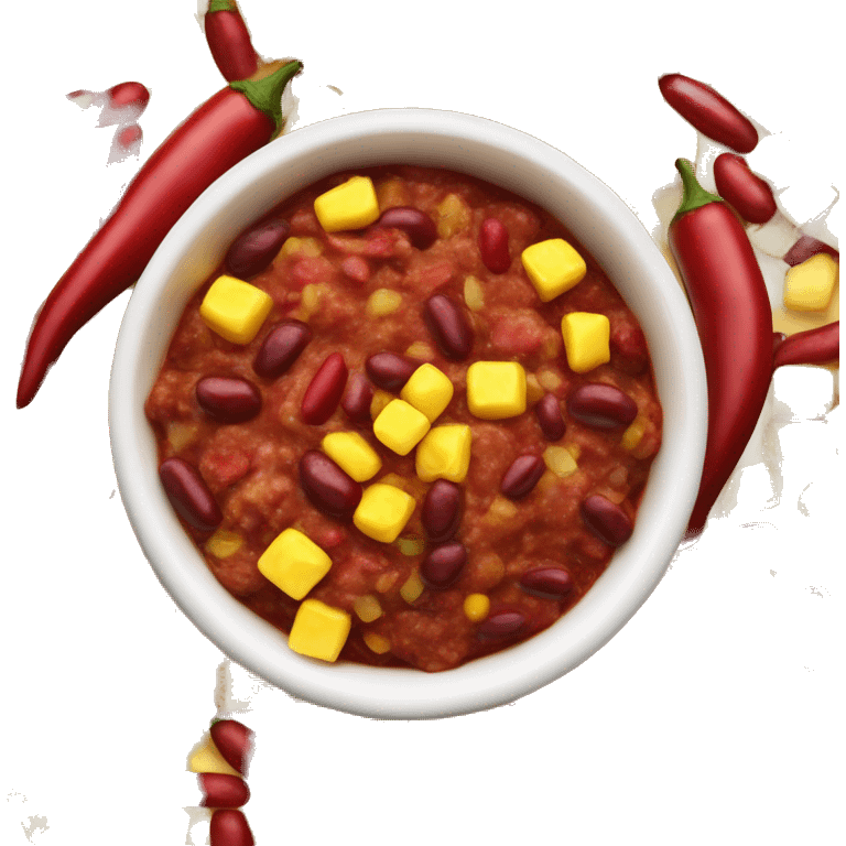 Chilli con carne with corn pieces and kidney beans emoji