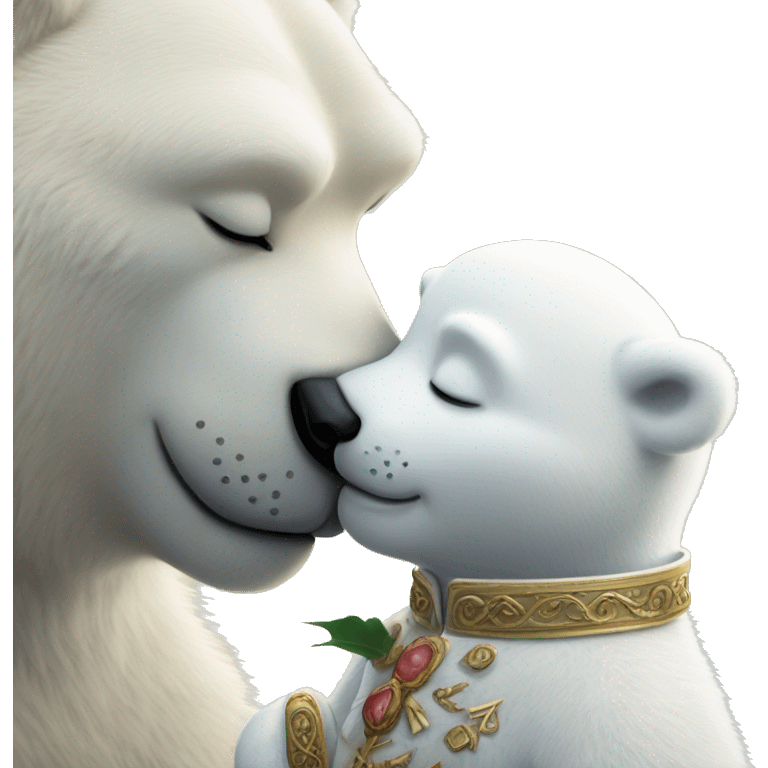 Prince kissing polar bear emoji