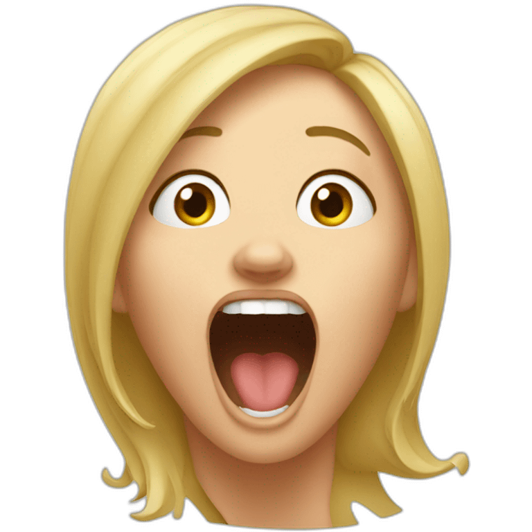 Blonde girl yawns emoji