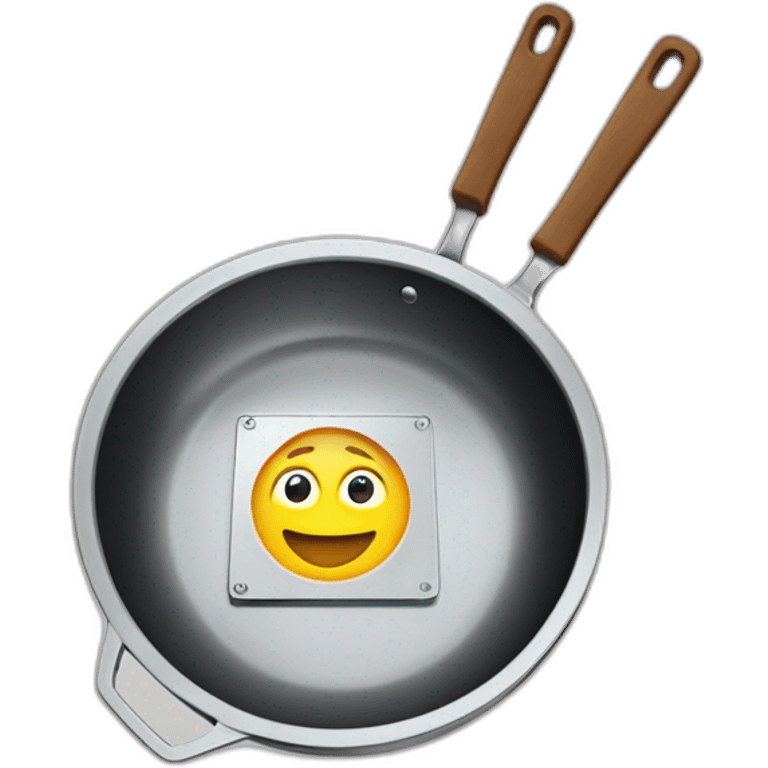 cooking microprocessor in a frying pan emoji