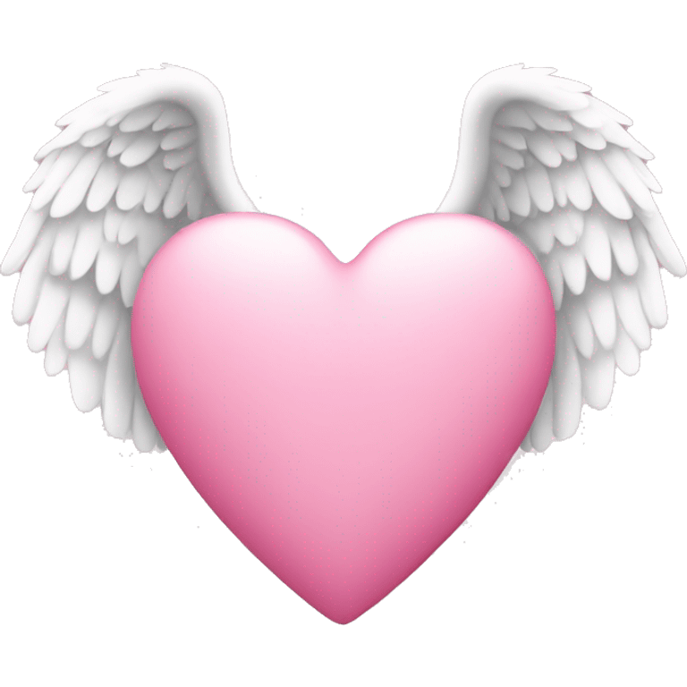 Pink heart with white angel wings emoji